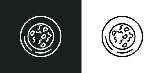 Obraz premium snow fungus soup line icon in white and black colors. snow fungus soup flat vector icon from snow fungus soup collection for web, mobile apps and ui.