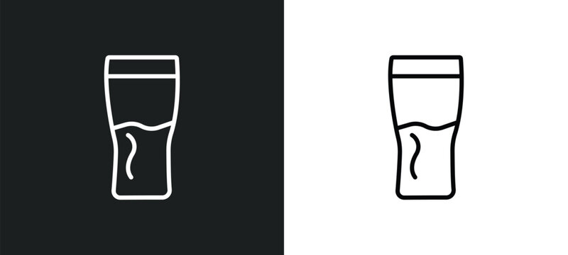 pint line icon in white and black colors. pint flat vector icon from pint collection for web, mobile apps and ui.