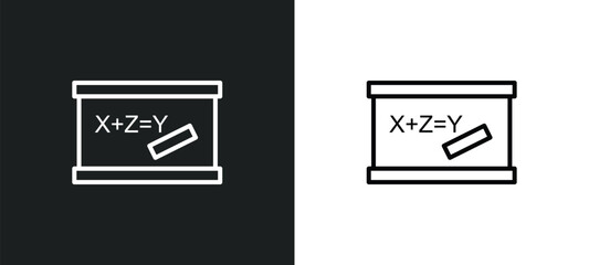 blackboard eraser line icon in white and black colors. blackboard eraser flat vector icon from blackboard eraser collection for web, mobile apps and ui.