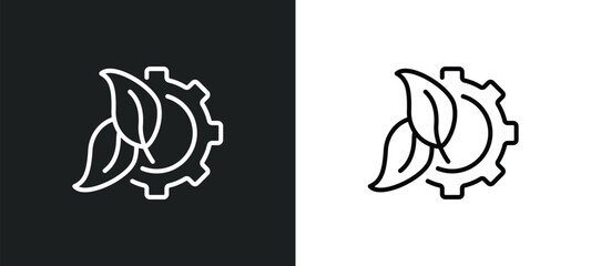 eco industry line icon in white and black colors. eco industry flat vector icon from eco industry collection for web, mobile apps and ui.