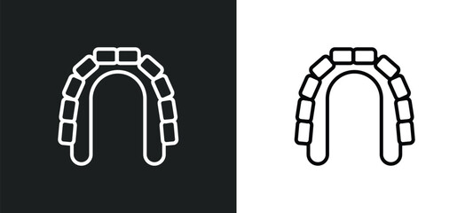 maxilla line icon in white and black colors. maxilla flat vector icon from maxilla collection for web, mobile apps and ui. - obrazy, fototapety, plakaty