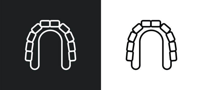 maxilla line icon in white and black colors. maxilla flat vector icon from maxilla collection for web, mobile apps and ui.