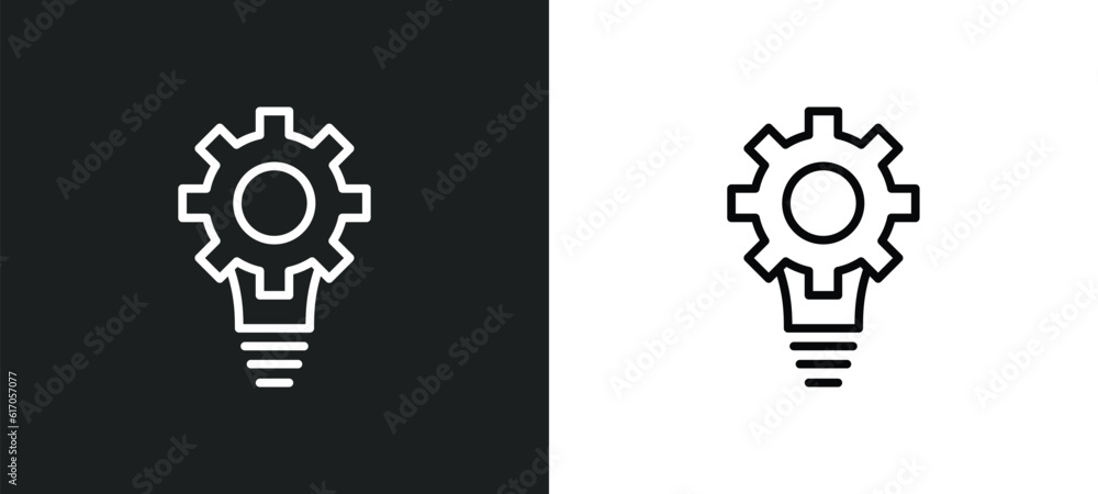 Poster strategy line icon in white and black colors. strategy flat vector icon from strategy collection for