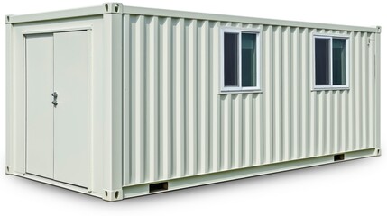 Mobile office buildings or container site office for construction site. Shipping container. Portable house and office cabins,Generative AI illustration