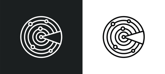 detection line icon in white and black colors. detection flat vector icon from detection collection for web, mobile apps and ui.
