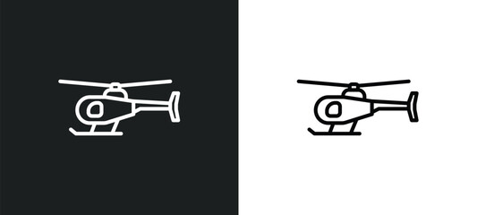 helicopter line icon in white and black colors. helicopter flat vector icon from helicopter collection for web, mobile apps and ui. © IconArt