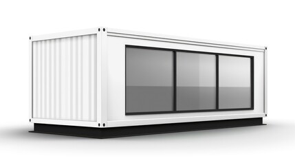 Mobile office buildings or container site office for construction site. Shipping container. Portable house and office cabins,Generative AI illustration