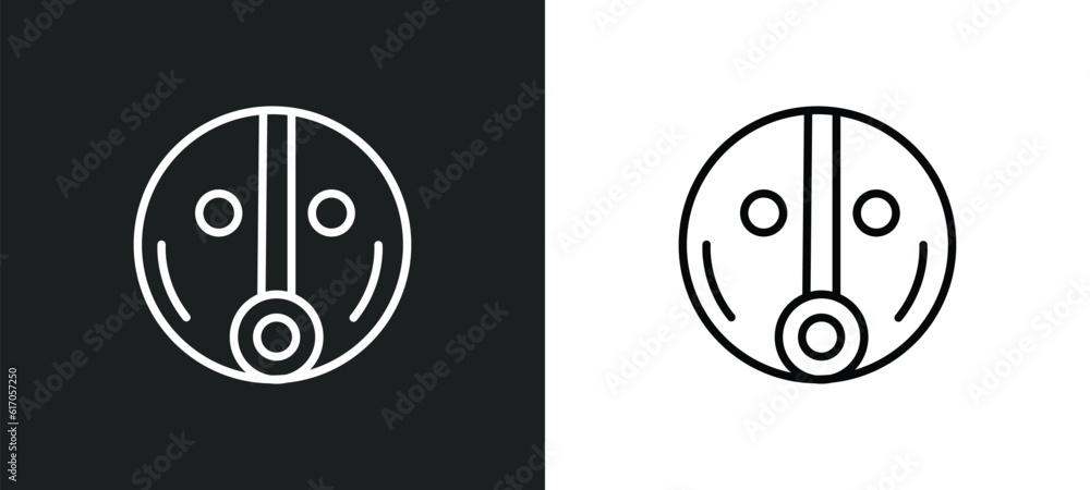 Poster fortitude line icon in white and black colors. fortitude flat vector icon from fortitude collection 