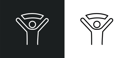 encouragement line icon in white and black colors. encouragement flat vector icon from encouragement collection for web, mobile apps and ui.