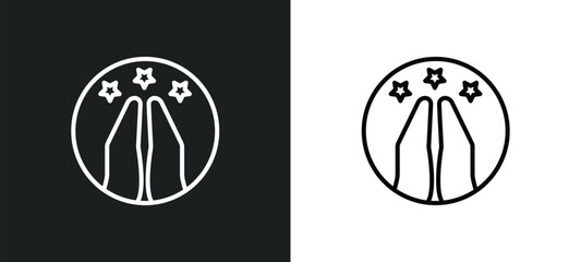 hope line icon in white and black colors. hope flat vector icon from hope collection for web, mobile apps and ui.