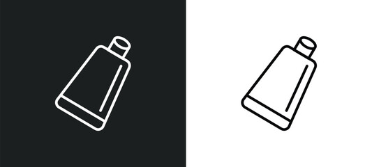 creme container black line icon in white and black colors. creme container black flat vector icon from creme container collection for web, mobile apps and ui.