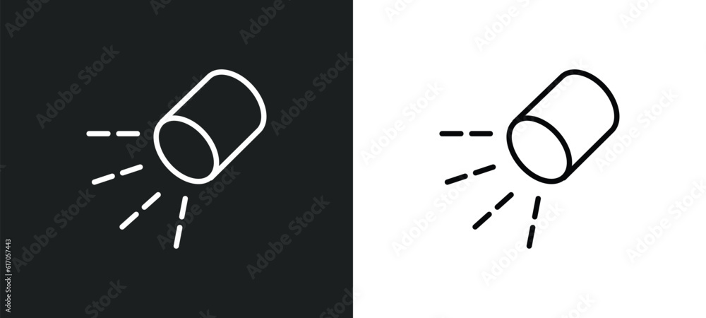 Poster lightining line icon in white and black colors. lightining flat vector icon from lightining collecti