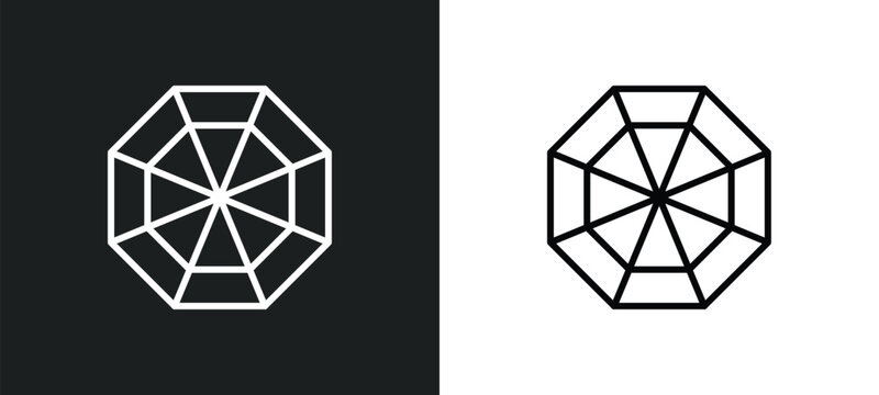 spider web line icon in white and black colors. spider web flat vector icon from spider web collection for mobile apps and ui.