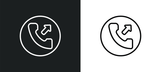 phone with right arrow line icon in white and black colors. phone with right arrow flat vector icon from phone with right arrow collection for web, mobile apps and ui.
