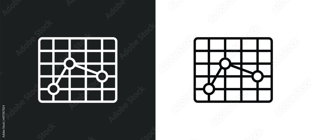Poster boxed line icon in white and black colors. boxed flat vector icon from boxed collection for web, mob
