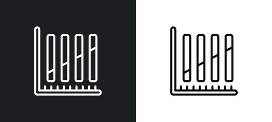 dual stream chart line icon in white and black colors. dual stream chart flat vector icon from dual stream chart collection for web, mobile apps and ui.
