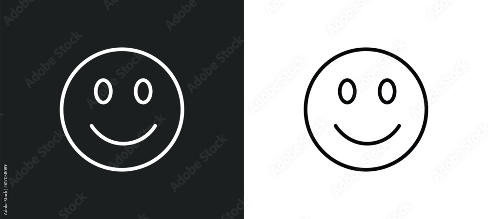 Aufkleber smile smile line icon in white and black colors. smile flat vector icon from collection for web, mob