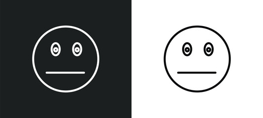 sceptic smile line icon in white and black colors. sceptic smile flat vector icon from sceptic smile collection for web, mobile apps and ui.