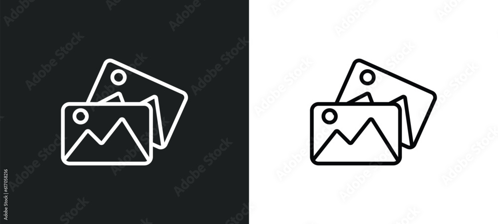 Aufkleber image variant line icon in white and black colors. image variant flat vector icon from image variant