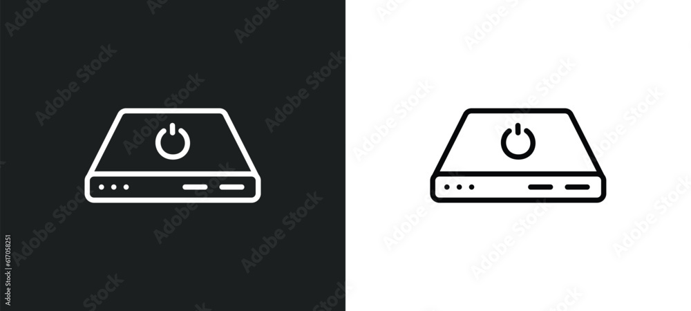 Poster tiny power line icon in white and black colors. tiny power flat vector icon from tiny power collecti