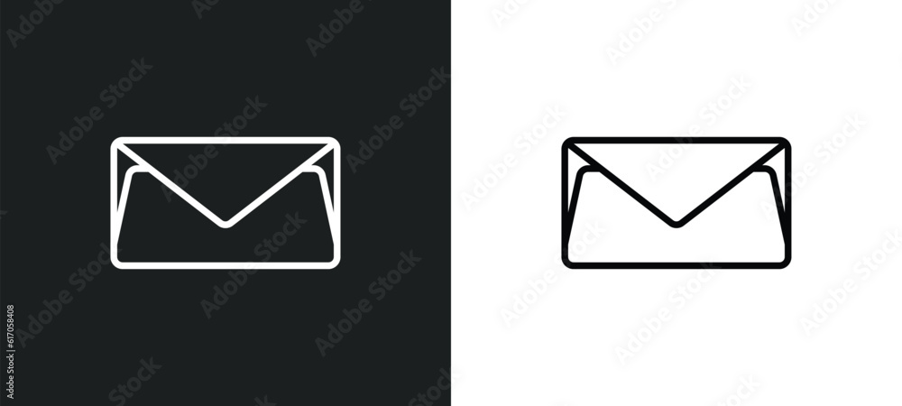 Aufkleber letter envelope line icon in white and black colors. letter envelope flat vector icon from letter en