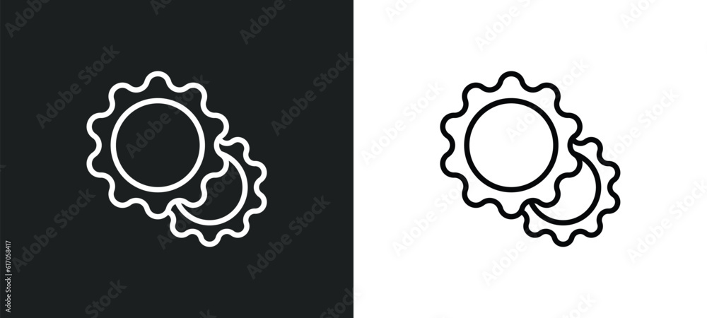 Poster tings line icon in white and black colors. tings flat vector icon from tings collection for web, mob