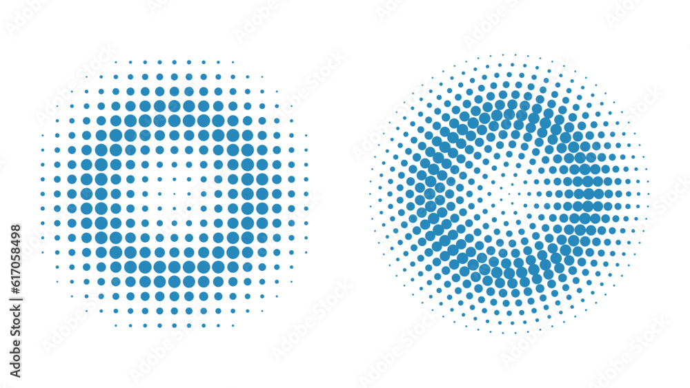 Wall mural circle halftone, modern design element isolated on white background.