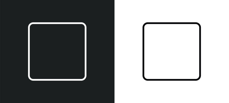 rounded corners square line icon in white and black colors. rounded corners square flat vector icon from rounded corners square collection for web, mobile apps and ui.