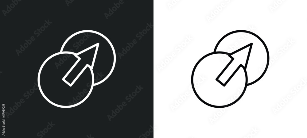 Poster transition line icon in white and black colors. transition flat vector icon from transition collecti