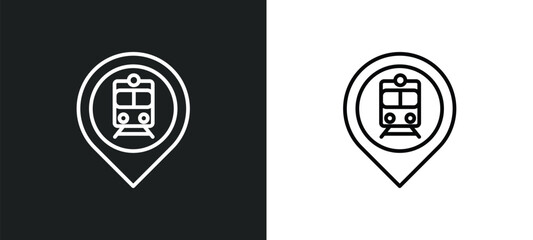 tram stop line icon in white and black colors. tram stop flat vector icon from tram stop collection for web, mobile apps and ui.