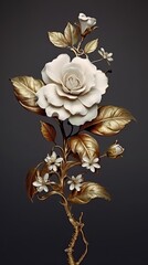 Jasmine flower in sculpture style. Beautiful sculpture of flower. Generative AI