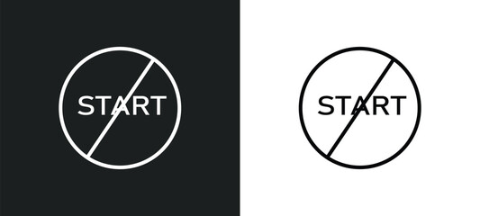 no straight line icon in white and black colors. no straight flat vector icon from no straight collection for web, mobile apps and ui.