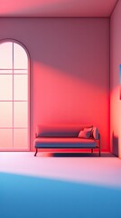 A minimalist abstract background with clean lines and a monochromatic color palette, creating a sleek and sophisticated atmosphere. Colorful illustration art. Generative AI