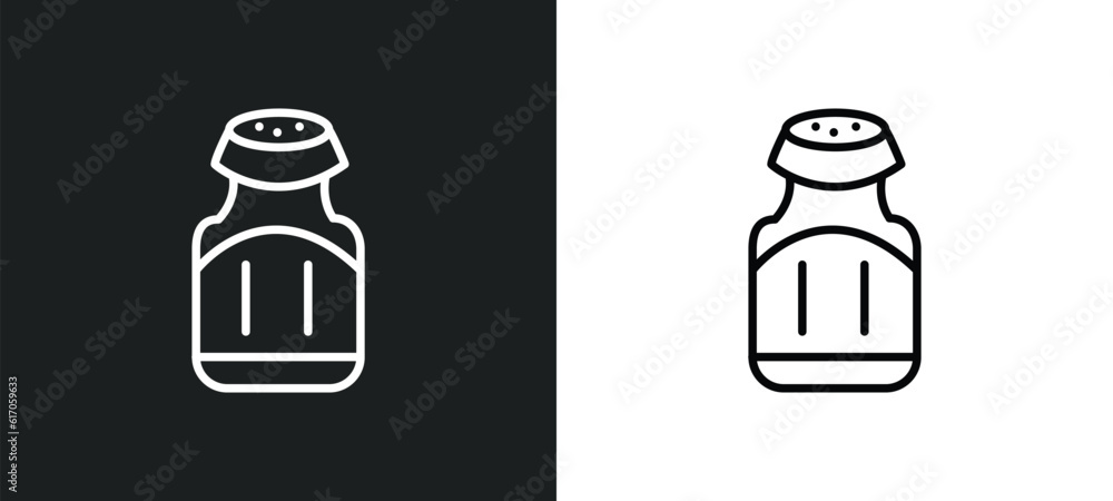 Poster pepper container line icon in white and black colors. pepper container flat vector icon from pepper 