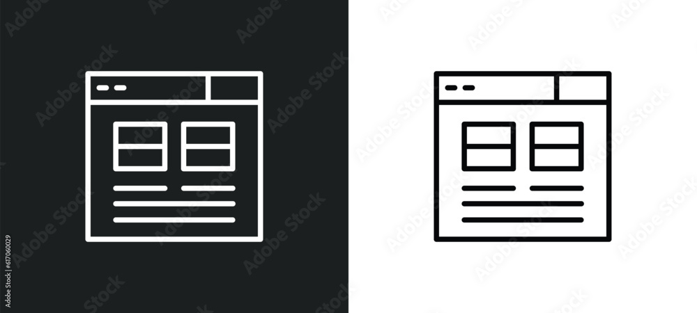 Poster user interface line icon in white and black colors. user interface flat vector icon from user interf