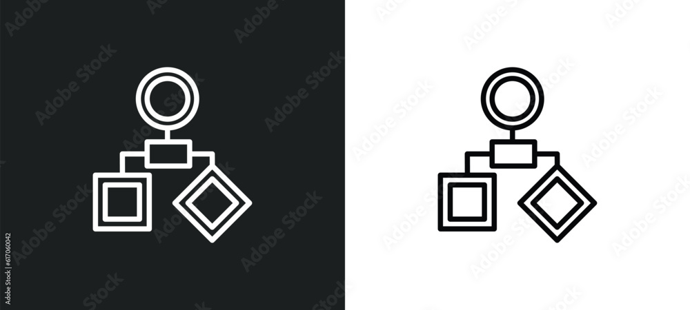 Poster user flow line icon in white and black colors. user flow flat vector icon from user flow collection 