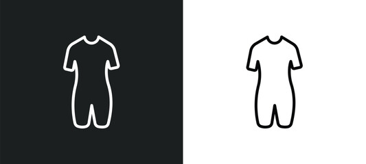 wetsuit line icon in white and black colors. wetsuit flat vector icon from wetsuit collection for web, mobile apps and ui.