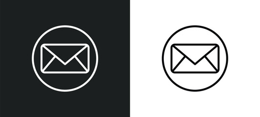 email line icon in white and black colors. email flat vector icon from email collection for web, mobile apps and ui.