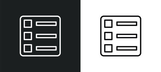 list line icon in white and black colors. list flat vector icon from list collection for web, mobile apps and ui.