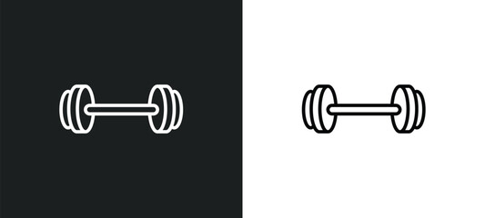 gym weight line icon in white and black colors. gym weight flat vector icon from gym weight collection for web, mobile apps and ui.