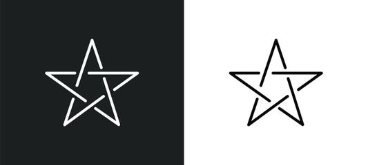 morning star line icon in white and black colors. morning star flat vector icon from morning star collection for web, mobile apps and ui.