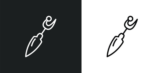 seam ripper line icon in white and black colors. seam ripper flat vector icon from seam ripper collection for web, mobile apps and ui.