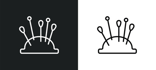 pin holder line icon in white and black colors. pin holder flat vector icon from pin holder collection for web, mobile apps and ui.