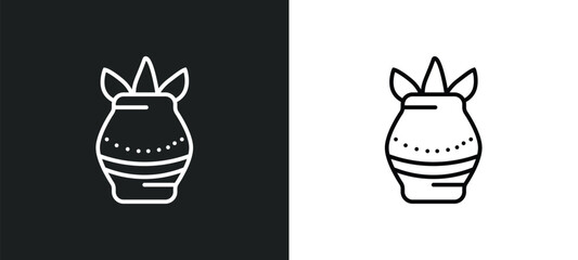 kalasha line icon in white and black colors. kalasha flat vector icon from kalasha collection for web, mobile apps and ui.