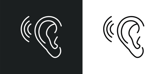 ohr line icon in white and black colors. ohr flat vector icon from ohr collection for web, mobile apps and ui.