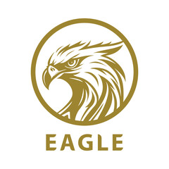 Falcon and eagle circle frame logo design.