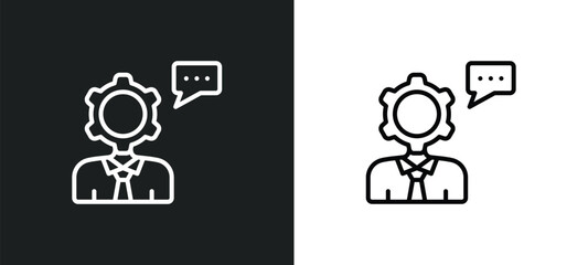 seo consulting line icon in white and black colors. seo consulting flat vector icon from seo consulting collection for web, mobile apps and ui.