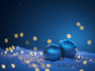 Blue Christmas winter background, AI generated