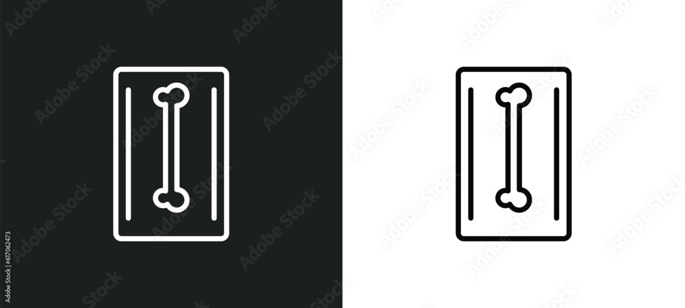 Poster radiologist working line icon in white and black colors. radiologist working flat vector icon from r