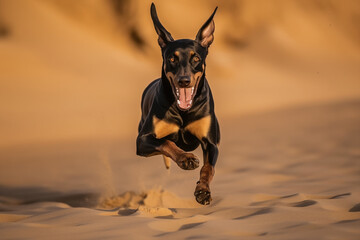 The Doberman Pinscher, commonly referred to as Doberman, is a breed of domestic dog known for its loyalty, intelligence, and protective nature. 